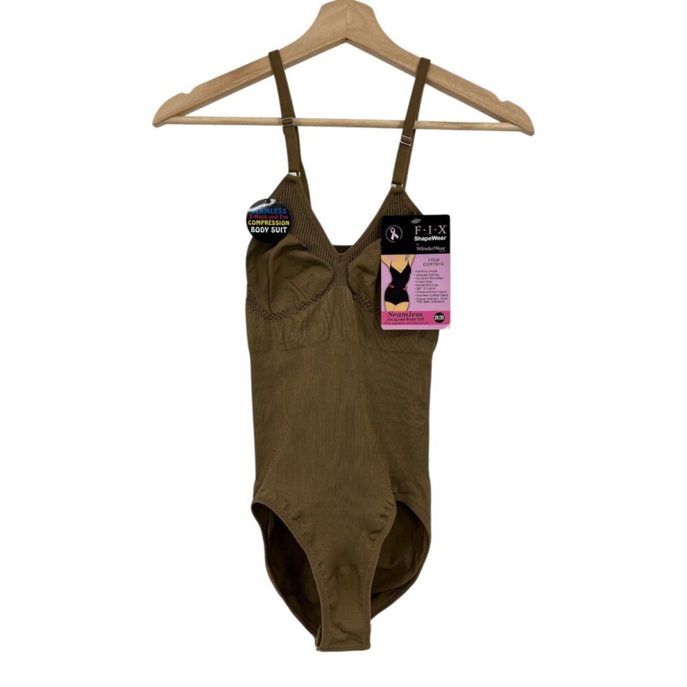 Shapeware by Wunderwear 2X 3X Jacquard Body Suit adjustable compression seamless